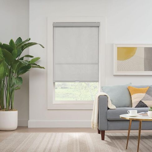 ECLIPSE Solar Modern Wireless Light Filtering Privacy Roller Shade لغرفة النوم أو غرفة المعيشة (عبوة واحدة)، 23 × 72 بوصة، أسود in Saudi Arabia