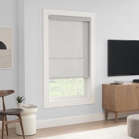 ECLIPSE Solar Modern Wireless Light Filtering Privacy Roller Shade لغرفة النوم أو غرفة المعيشة (عبوة واحدة)، 23 × 72 بوصة، أسود in Saudi Arabia