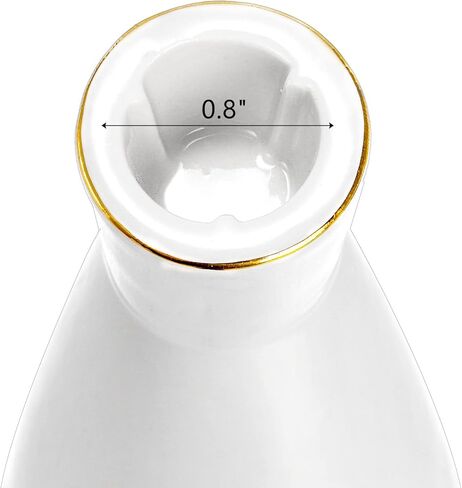 مجموعة ZEAYEA مكونة من 3 حوامل شموع من السيراميك، حوامل شموع حديثة لطاولة الزفاف المركزية هدية الترحيب بالمنزل، حامل شموع مستدقة بيضاء مزخرفة بحافة ذهبية لديكور المنزل للحفلات in Kuwait