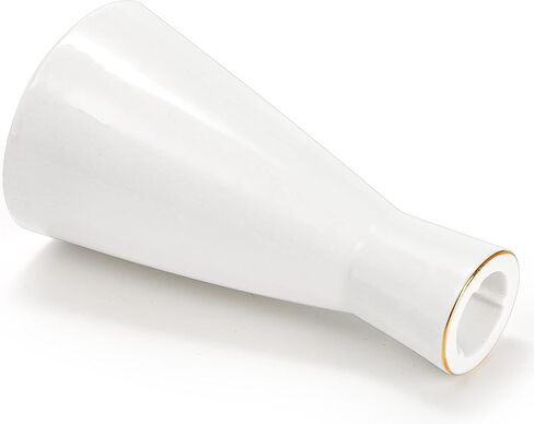 مجموعة ZEAYEA مكونة من 3 حوامل شموع من السيراميك، حوامل شموع حديثة لطاولة الزفاف المركزية هدية الترحيب بالمنزل، حامل شموع مستدقة بيضاء مزخرفة بحافة ذهبية لديكور المنزل للحفلات in Kuwait