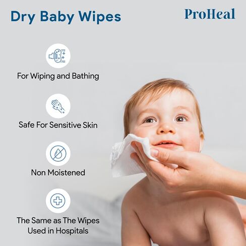 Disposable Dry Wipes for Adults & Baby - 25 Count (1 Pack) - Gentle & Durable Washcloths for Incontinence and Skin Care - 7" x 13" Travel Size - Non-Moistened Hospital Grade Cleansing Cloths in Saudi Arabia