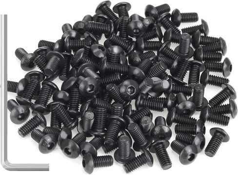 365 Pieces M4 Screws Nuts Washers Set Black, Sutemribor M4 x 6/8/10/12/16/20/25mm Hex Socket Head Cap Screws Nuts Washers Assortment Kit, 12.9 Grade Alloy Steel, Fully Threaded in Saudi Arabia