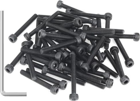 365 Pieces M4 Screws Nuts Washers Set Black, Sutemribor M4 x 6/8/10/12/16/20/25mm Hex Socket Head Cap Screws Nuts Washers Assortment Kit, 12.9 Grade Alloy Steel, Fully Threaded in Saudi Arabia
