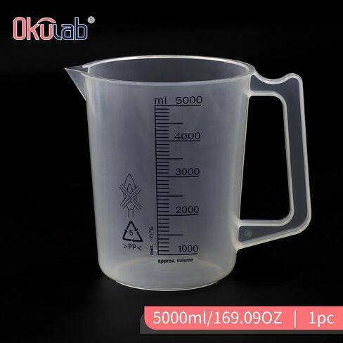 Plastic Beaker Set, 2000ml Measuring Beakers with Handle and Spout, 67.6oz Measure Pitcher with Blue Printed Scales for DIY, Petrol Filling, Swimming Pools and Lawns, BKAP2000A1 in Saudi Arabia