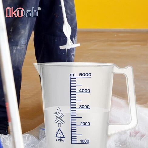 Plastic Beaker Set, 2000ml Measuring Beakers with Handle and Spout, 67.6oz Measure Pitcher with Blue Printed Scales for DIY, Petrol Filling, Swimming Pools and Lawns, BKAP2000A1 in Saudi Arabia