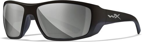 نظارات Wiley X Kobe الشمسية، نظارات أمان ANSI Z87 للرجال والنساء، حماية للعين من الأشعة فوق البنفسجية للرماية وصيد الأسماك وركوب الدراجات والرياضات الشديدة، إطارات سوداء، عدسات فضية ملونة in Kuwait