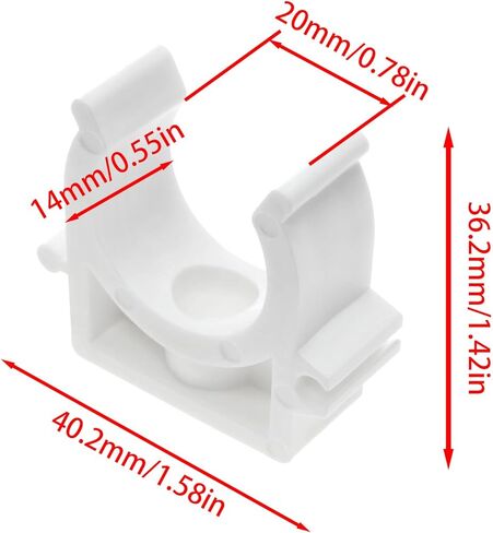 20 قطعة من أنابيب المياه البلاستيكية على شكل حرف U بيضاء حليبية لقطر خارجي 25 مم متوافق مع 3/4 بوصة قطر داخلي أنبوب PVC بدون خياطة بطاقة أنابيب خالية من الأظافر للمطبخ والحمام والشرفة مشبك أنابيب ثابت in Kuwait