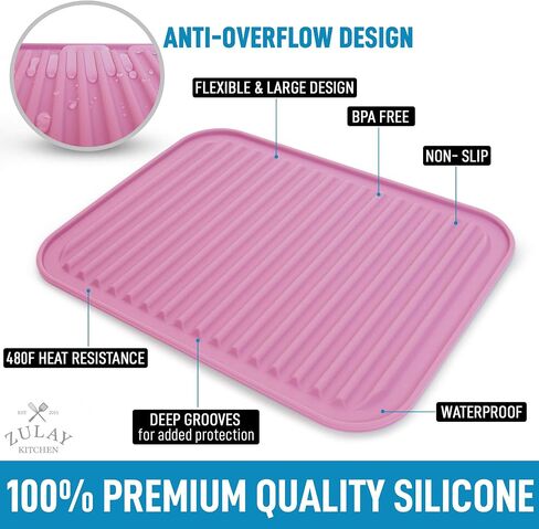 Zulay 2 Pack (9"x12") Silicone Trivets for Hot Pots and Pans - Multi-Purpose & Versatile Trivet Mat - Heat Resistant Silicone Trivet - Durable & Flexible Hot Pads for Kitchen Counter - Gray in Saudi Arabia
