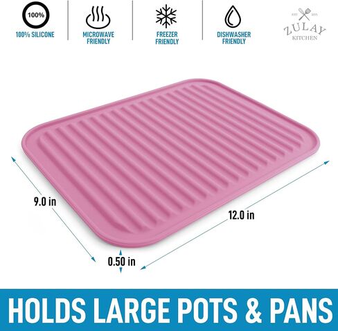 Zulay 2 Pack (9"x12") Silicone Trivets for Hot Pots and Pans - Multi-Purpose & Versatile Trivet Mat - Heat Resistant Silicone Trivet - Durable & Flexible Hot Pads for Kitchen Counter - Gray in Saudi Arabia