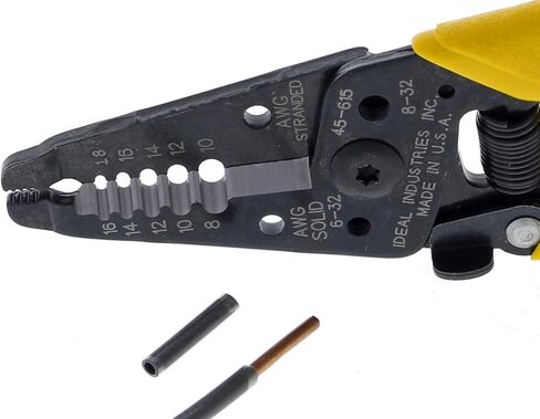 IDEAL Electrical 45-615 Reflex Super T Stripper - 8-18 AWG Solid, Yellow, Wire Stripper, Plier Nose, Slide Lock, Textured Grips in Saudi Arabia