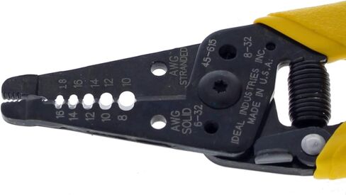 IDEAL Electrical 45-615 Reflex Super T Stripper - 8-18 AWG Solid, Yellow, Wire Stripper, Plier Nose, Slide Lock, Textured Grips in Saudi Arabia