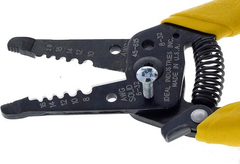 IDEAL Electrical 45-615 Reflex Super T Stripper - 8-18 AWG Solid, Yellow, Wire Stripper, Plier Nose, Slide Lock, Textured Grips in Saudi Arabia