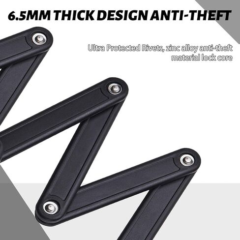 Folding Bike Lock, Heavy Duty Anti Theft Foldable Bike Locks with 2 Keys and Frame Mount, Fold-up Bicycle Lock for Bicycle, Motorcycle, Ladders, 85cm/33.5in in Saudi Arabia
