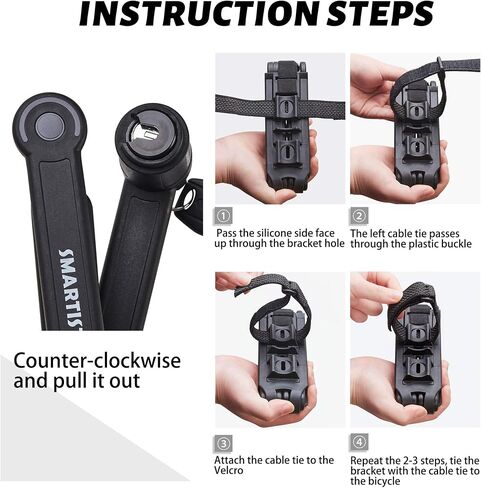 Folding Bike Lock, Heavy Duty Anti Theft Foldable Bike Locks with 2 Keys and Frame Mount, Fold-up Bicycle Lock for Bicycle, Motorcycle, Ladders, 85cm/33.5in in Saudi Arabia