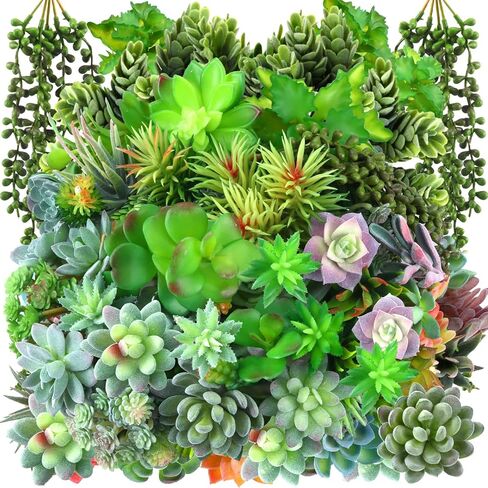 80 Pcs Artificial Succulents Plastic Succulents Realistic Textured Assorted Decorative Faux Succulent Fake Faux Succulents Unpotted for Lotus Landscape Garden Arrangement (Lovely Style) in Saudi Arabia