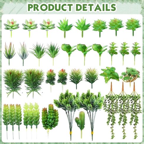 80 Pcs Artificial Succulents Plastic Succulents Realistic Textured Assorted Decorative Faux Succulent Fake Faux Succulents Unpotted for Lotus Landscape Garden Arrangement (Lovely Style) in Saudi Arabia