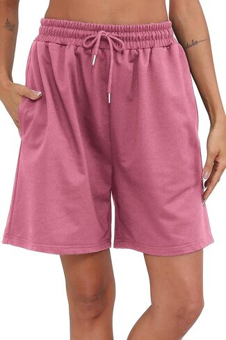 Women's Bermuda Shorts Jersey Shorts with Pockets Casual Basic Jersy Shorts Gym Shorts with Pockets in Saudi Arabia