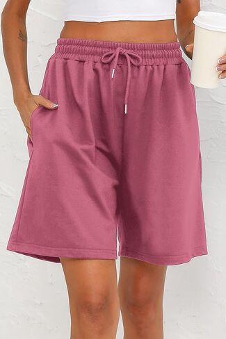 Women's Bermuda Shorts Jersey Shorts with Pockets Casual Basic Jersy Shorts Gym Shorts with Pockets in Saudi Arabia