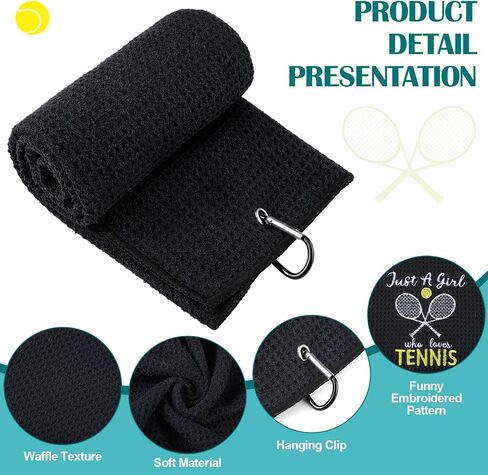 4 Pieces Tennis Towel Funny Tennis Towel Embroidered Tennis Towel with 4 Clip Tennis Court Accessory Tennis Gifts for Men Women (Classic Style) in Kuwait