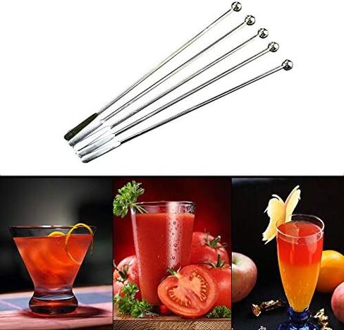 20 pcs Stainless Steel Coffee Beverage Stir Sticks Cocktail Stirrers Drink Swizzle Stick 7.4" Swizzle Stick Picks Tools in Saudi Arabia