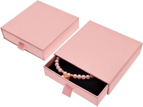 Ivosmart 2 Pack Jewelry Gift Boxes 3.5 x 3.5 x 1 Inch Cardboard Jewelry Boxes, Small Gift Boxes for Jewelry Earrings Necklaces Handmade Bangles Bracelets, Gift for Women and Girls (Beige) in Saudi Arabia