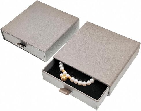 Ivosmart 2 Pack Jewelry Gift Boxes 3.5 x 3.5 x 1 Inch Cardboard Jewelry Boxes, Small Gift Boxes for Jewelry Earrings Necklaces Handmade Bangles Bracelets, Gift for Women and Girls (Beige) in Saudi Arabia
