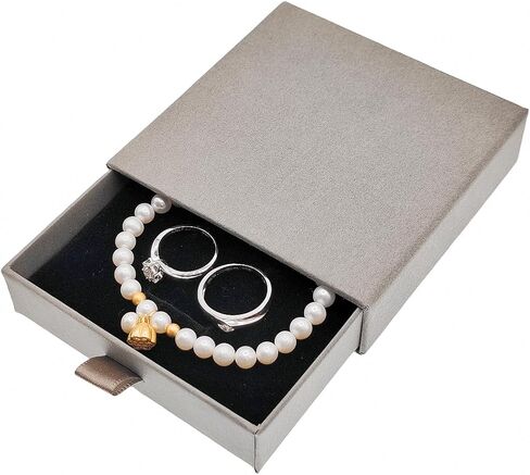 Ivosmart 2 Pack Jewelry Gift Boxes 3.5 x 3.5 x 1 Inch Cardboard Jewelry Boxes, Small Gift Boxes for Jewelry Earrings Necklaces Handmade Bangles Bracelets, Gift for Women and Girls (Beige) in Saudi Arabia
