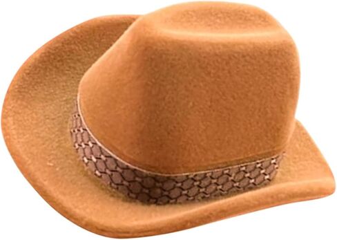 Amosfun 2pcs Cowboy Hat Ring Box Decor The Gift Jewlery Gifts Mini Wedding Favors Western Hat Ring Holder for Wedding Ceremony Ring Case Jewelry Holder Earring Box Flannel Travel in Saudi Arabia