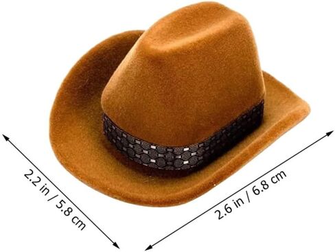 Amosfun 2pcs Cowboy Hat Ring Box Decor The Gift Jewlery Gifts Mini Wedding Favors Western Hat Ring Holder for Wedding Ceremony Ring Case Jewelry Holder Earring Box Flannel Travel in Saudi Arabia