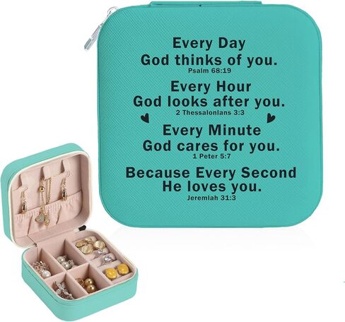 Christian Gifts for Women Faith Jewelry Box with Bible Verse Prayers, Religious Gifts Spiritual Gifts for Women Friends Birthday Christian Travel Jewelry Case in Saudi Arabia