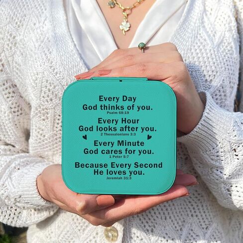 Christian Gifts for Women Faith Jewelry Box with Bible Verse Prayers, Religious Gifts Spiritual Gifts for Women Friends Birthday Christian Travel Jewelry Case in Saudi Arabia