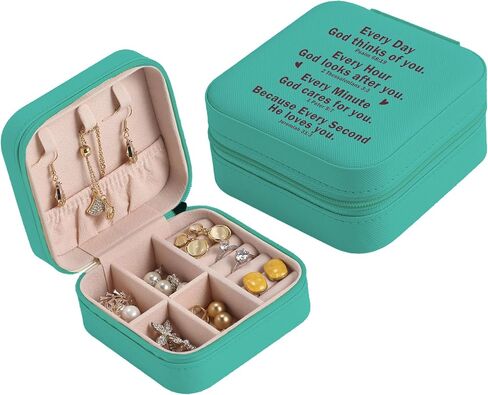 Christian Gifts for Women Faith Jewelry Box with Bible Verse Prayers, Religious Gifts Spiritual Gifts for Women Friends Birthday Christian Travel Jewelry Case in Saudi Arabia
