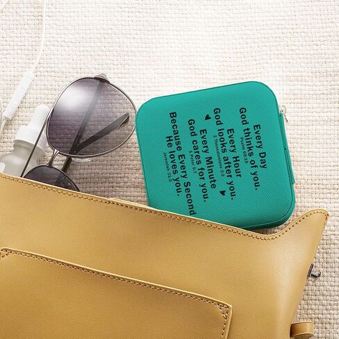 Christian Gifts for Women Faith Jewelry Box with Bible Verse Prayers, Religious Gifts Spiritual Gifts for Women Friends Birthday Christian Travel Jewelry Case in Saudi Arabia
