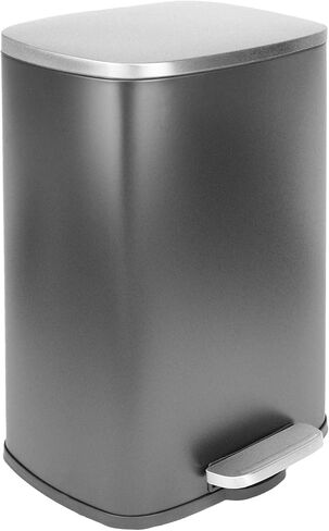 Garbage Can 13 Gallon Tall Kitchen Soft Close Lid,Stainless Steel Trash Can 13 gallon Step-on,50 Liter Trash Can Commercial, Trash Can Kitchen 13 Gallon Fingerprint-Resistant(40 Trash Bags) in Saudi Arabia