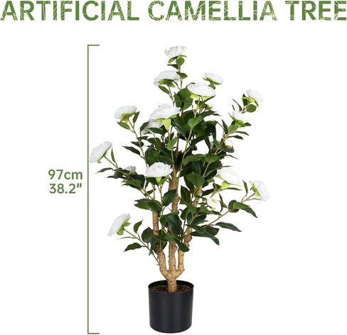 Romantic Season 4FT Faux Fiddle Leaf Fig Artificial Tree, Green Silk Leaves, Durable Cement Base in Saudi Arabia