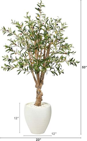 Nearly Natural 53in. Olive Artificial Tree in White Planter in Saudi Arabia
