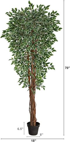 Nearly Natural 70in. Variegated Ficus Artificial Tree UV Resistant (Indoor/Outdoor) in Saudi Arabia