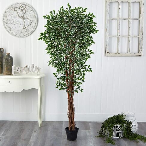 Nearly Natural 70in. Variegated Ficus Artificial Tree UV Resistant (Indoor/Outdoor) in Saudi Arabia