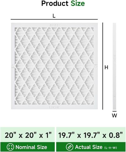 Future Way 20x20x1 Air Filters, 8-Pack with Reusable Frame, MERV 8, MPR 700 AC Furnace Filters, Space Saving & Cost-effective in Saudi Arabia