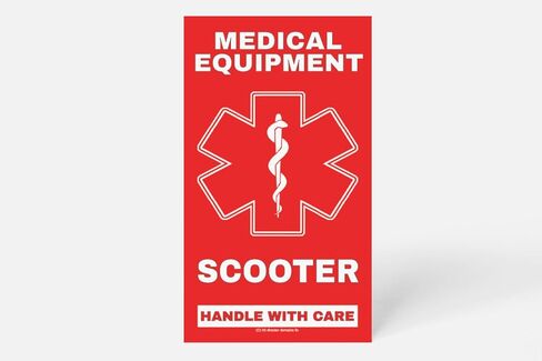 Scooter Medical Equipment Luggage Tag - Handle with Care, DOT and ACAA regulations (LUG-scooter-340) Quantity (2) in Saudi Arabia