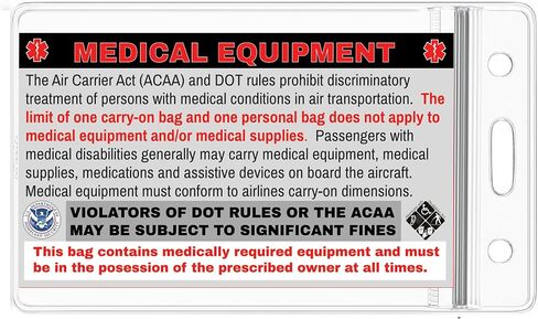 Scooter Medical Equipment Luggage Tag - Handle with Care, DOT and ACAA regulations (LUG-scooter-340) Quantity (2) in Saudi Arabia