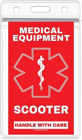 Scooter Medical Equipment Luggage Tag - Handle with Care, DOT and ACAA regulations (LUG-scooter-340) Quantity (2) in Saudi Arabia