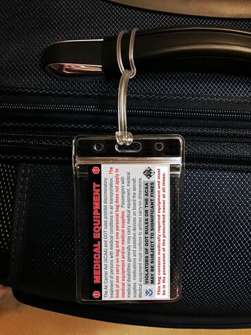 Scooter Medical Equipment Luggage Tag - Handle with Care, DOT and ACAA regulations (LUG-scooter-340) Quantity (2) in Saudi Arabia