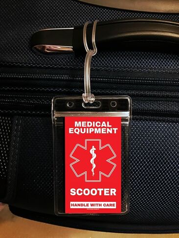 Scooter Medical Equipment Luggage Tag - Handle with Care, DOT and ACAA regulations (LUG-scooter-340) Quantity (2) in Saudi Arabia