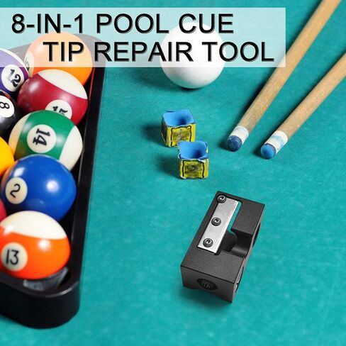 Pool Cue Tip Shaper 8 in 1 Aluminum Pool Cue Shaper, Essential Billiard Cue Maintenance, Repair,and Replacement Tool in Saudi Arabia