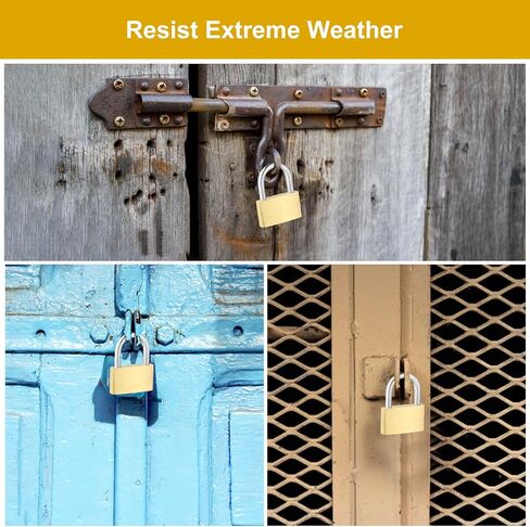 3PCS Solid Brass Padlocks, Small Lock Shackle with 9 Keys Waterproof Storage Lock Mini Keyed Padlocks for Luggage Locker Sheds Warehouse Garage Hasp Storage Outdoors Fence in Saudi Arabia