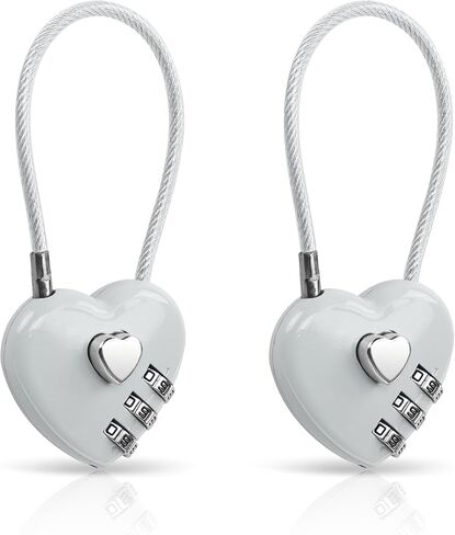 yaodhaod 2 حزمة قفل الجمع، 3 أرقام على شكل قلب قفل لخزانة الصالة الرياضية المدرسة، أقفال الأمتعة الكابل المعتمدة tsa، قفل الخزانة الرياضية، الأمتعة، السياج، حقيبة الظهر، هدية عيد الحب (أسود) in Kuwait