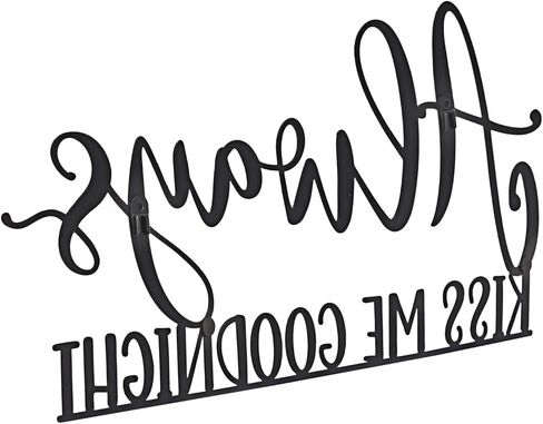 علامة حائط معدنية من Farmlyn Creek تقبلني دائمًا قبل النوم لديكور غرفة نوم المزرعة (17 × 8 بوصة) in Kuwait