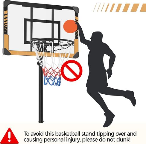 Yaheetech Portable Basketball Hoop System Basketball Goals Set Freestanding Basketball Stand System Adjustable Height with Wheels for Indoor/Outdoor Sports 28'' PVC Backboard/32'' PVC Backboard in Saudi Arabia
