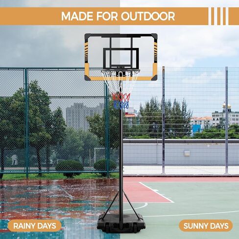 Yaheetech Portable Basketball Hoop System Basketball Goals Set Freestanding Basketball Stand System Adjustable Height with Wheels for Indoor/Outdoor Sports 28'' PVC Backboard/32'' PVC Backboard in Saudi Arabia